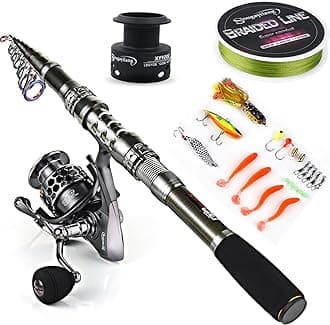 Sougayilang Telescopic Fishing Rod Combos with Carbon Fiber Fishing Rod, Reels and Fishing Accessories