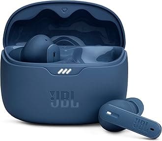 JBL Tune Beam in Ear Wireless TWS Earbuds with Mic, ANC Earbuds, Customized Extra Bass with Headphones App, 48 Hrs Battery, Quick Charge, 4-Mics, IP54, Ambient Aware & Talk-Thru, Bluetooth 5.3 (Blue)