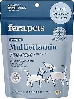 Goat Milk Topper - Multivitamin for Dogs & Cats with Probiotics - Supports Overall Health, Gut Health, and Immune System - for Picky Eaters - 60 TSP