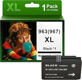 963XL 967XL Ink Cartridge Works Combo Pack Replacement for HP OfficeJet Pro 9020 9022 9025 9010 Printers Ink Cartridges,Black, normal
