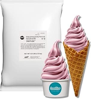 Pink Cotton Candy Soft Serve Ice Cream Mix, Lactose & Gluten Free- Just Add Water, Dairy or Dairy Free Alternative, Use with Blender, Countertop Ice Cream Maker, Soft Serve Machine- 6 lb Bag