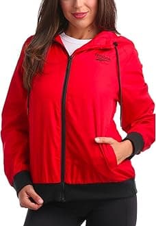 Reebok Women's Jacket – Lightweight Weather Resistant Fleece Lined Windbreaker Coat – Classic Windbreaker for Women (S-XL)