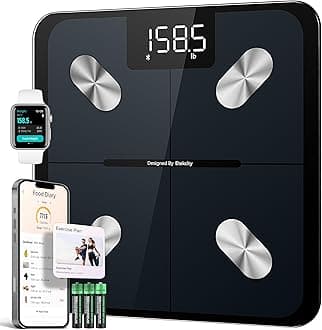 Scales for Body Weight, 0.05 lb Bathroom Digital Weighing Scales for BMI, Fat, Muscle Mass, Smart Body Composition Monitor with App& Bluetooth, 400 lb/180 kg