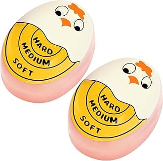 FOREV Egg Timer for Hard Boiled Eggs Soft Boiled Color Changing Indicator Tells When Eggs are Ready, Yellow 2pcs
