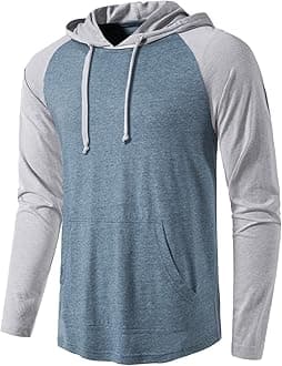 - Men's Gym Workout Active Long Sleeve Pullover Lightweight Hoodie Casual Hooded Sweatshirts
