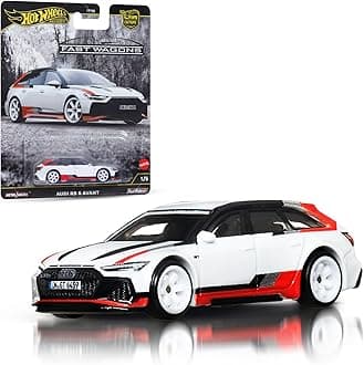 Premium Car Culture Fast Wagons 1:64 Scale Die-Cast Audi RS 6 Avant Collectible Vehicle with Real Riders Tires & Metal/Metal Body & Chassis