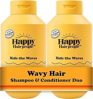 Ride the Waves Shampoo & Conditioner Set (2 x 355ml) for Hydrating Wavy Hair, Wave Enhancing, Frizz Control - Vegan, Sulphate-Free - Mood-Boosting Orange Fragrance