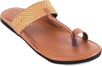 CANVI Stylish | Fancy | Comfortable Kolhapuri Chappal Sandal Slipper for Men Stylish Faux Leather Men's Kolhapuri Slippers Thong Sandals for Men Stylish & Comfortable