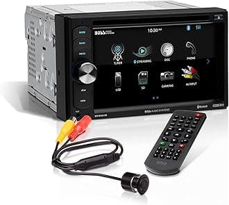 BOSS Audio Systems BVB9351RC Car DVD Player With Backup Rearview Camera - Double Din, Bluetooth and Calling, 6.2 Inch LCD Touchscreen Monitor, MP3/CD/DVD, USB/SD, Aux-in, AM/FM Radio Receiver