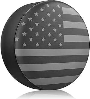 Spare Tire Cover for RV Trailer, Waterproof Leather Wheel Cover with American USA Flag, Camper Spare Tire Cover Fit for Jeep Wrangler Rv SUV Truck Travel Trailer 16"