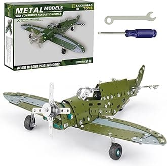- STEM Projects for Kids Ages 8-12 12-16, 258 Pieces Erector Sets Airplane Model kit, Model Aircraft Metal Building Toys Birthday for 10-14 Year Old and Up Boys Girls Adults