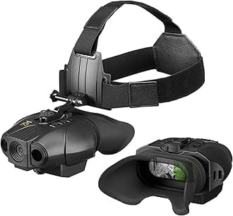 Nightfox Swift 2 Pro Night Vision Goggles | Head Mounted | 1x Magnification | 1080P HD | USB Rechargeable | Digital Infrared Night Vision Binoculars | NVG