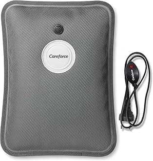 Careforce Electric Hot Water Bag for Pain Relief Heating Pad for Periods Cramps, Muscle Aches Hand Warmer for Shoulder, Back, Neck and Full Body Relief Heat Pack - Classic Grey