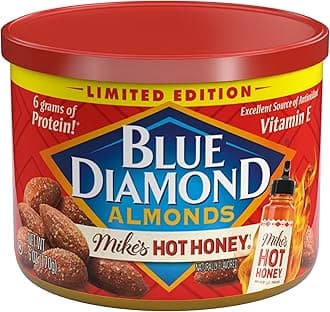 Blue Diamond Almonds, Made with Mike’s Hot Honey Infused with Chilies For a Perfect Sweet and Spicy Snack Nut Combination, 6oz. Can