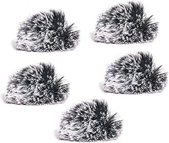 5 Packs Lavalier Microphone Wind Screen Furry Muffs Diameter 1cm Fits Most Lapel Clip Lav. Mini Lapel Microphone Dead Cat Windscreens (5 deadcats)