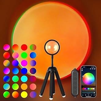 Neroupe Sunset Lamp Projector with APP Control Multicolor Changing Led Lights for Room, 360 Degree Rotation Sunlight Lamp Set Mood Lighting Bedroom Decor Christmas Gifts Photography for Women
