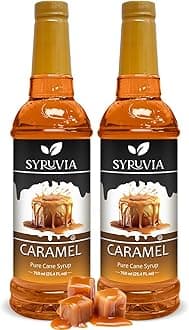 Syruvia Caramel Coffee Syrup – 25.4 fl oz – Syrup for Coffee, Lattes, Shakes, Smoothies, Desserts – 100% Vegan, Gluten Free, Kosher Delicious Coffee Syrup (Pack of 2)