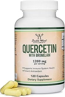 Quercetin Supplement | Quercetin & Bromelain Capsules - 1000mg Quercetin & 200mg Bromelain per Serving | Non-GMO & Gluten Free | Manufactured in the UK (120 Capsules)