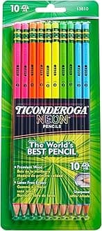 4-Pack : Dixon Ticonderoga No.2 Pencils, Assorted Neon, 10-Pack (4-Pack)