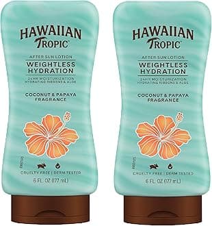 Hawaiian Tropic Weightless Hydration After Sun Lotion with Aloe, 6Fl Oz Twin Pack, Hawaiian Tropic Lotion, Moisturizing Lotion, After Sun Care, After Sun Moisturizer, 6Fl Oz each