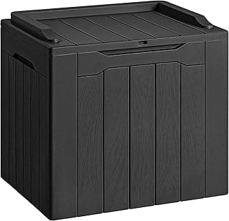 Devoko 30 Gallon Resin Deck Box Outdoor Indoor Waterproof Storage Box for Patio Pool Accessories Storage for Toys Cushion Garden Tools (30 Gallon, Black)