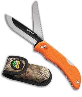 RazorPro S Replaceable Blade Hunting Knife – Folding Skinning & Gutting Knife with RazorSafe System, No Sharpening Required, High-Visibility Handle, Includes 6 Blades & Camo Sheath
