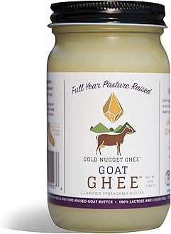 GOAT GHEE A2/A2 BY GOLD NUGGET GHEE, FULL-YEAR/PASTURE-RAISED, GRASS-FED, KETO & PALEO 8oz