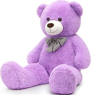 MorisMos Large Teddy Bear, 39inch Giant Teddy Bear Stuffed Animals Plush, Soft Big Bears for Girls Girlfriend, Purple