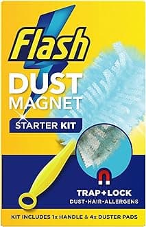 Duster Dust Magnet Starter Kit (1 Handle + 4 Refills), Trap & Lock Away Dust, Dirt & Hair In No Time