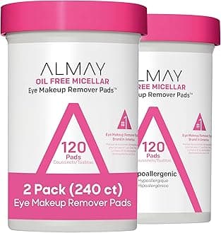 Almay Makeup Remover Pads, Micellar Gentle, Hypoallergenic, Fragrance-Free, Dermatologist & Ophthalmologist Tested, 2 pack