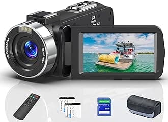 8K 64MP Video Camera 18X Digital Camcorder Video Camera for YouTube 3.0 inch Flip Screen Camcorder Vlogging Camera with 32GB SD Card, 2.4G Remote Control, Two Batteries