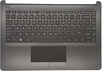 Replacement Laptop Non-Backlit Keyboard Palmrest Upper Case Top Cover Touchpad for HP 14Z-DK 14-DK 14-CF 14S-CF 14-DF Assembly L24818-001 Gray