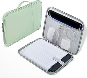 13 inch Laptop Sleeve Case for 2026 2025 2024 MacBook Air 13.6 inch M5 M4 M3 M2 Chip A3449 A3240 A3113 A2681 Water-Resistant Shockproof Handle Bag Cover w/Accessory Pocket -Mint Green