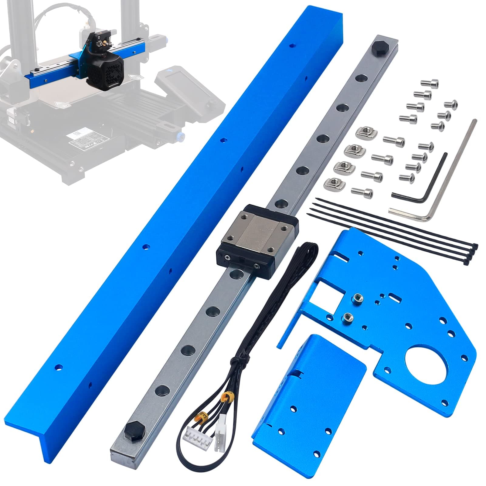 Ender 3 Upgrade Linear Rail Guide Kit X Axis with Direct Drive Extruder Bracket, MGN12C Bearing Stainless Steel Guideway Slider Improve Speed for Creality Ender 3 Pro V2(300mm C-Type)