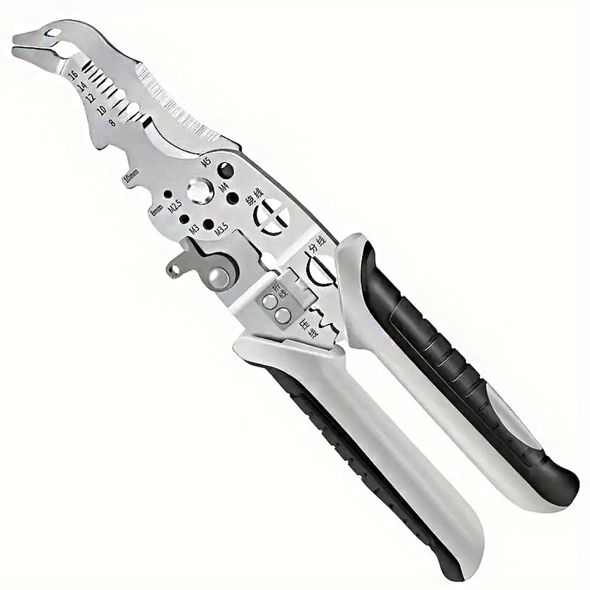 Heavy-Duty Multi-Function Wire Stripper & Crimper Tool – Chrome Vanadium Steel, Ergonomic TPR Grip, Precision Electrical Wire Cutter & Terminal Crimping Tool for Professional Electricians