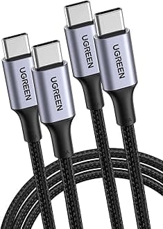 USB Type C Cable PD Compatible 100W/5A Ultra Fast Charging USB C to USB C Disconnect Prevention, Compatible with Type-C Models such as iPhone 15, MacBook Pro, Matebook, iPad, Xperia, Galaxy and