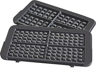 Healthy Ceramic Nonstick Reversible Waffle Plates for 6-in-1 Contact Grill and Griddle, Dishwasher Safe, PFAS-Free