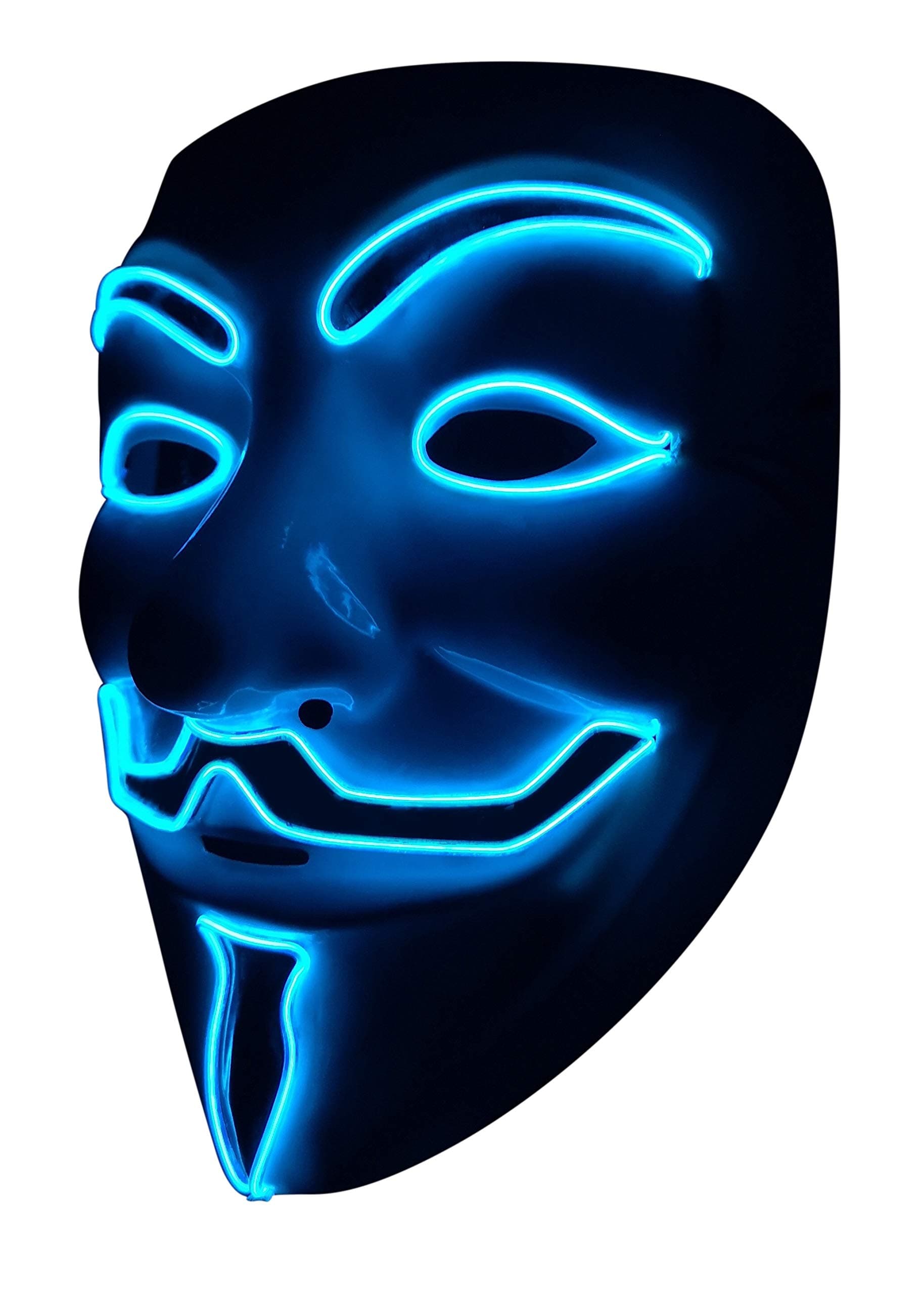 SOUTHSKY LED Mask, 3 Light Modes, Unisex-Adults, For Vendetta Theme, MASK, Pvc, Holidays, Powered by 2 AA Batteries