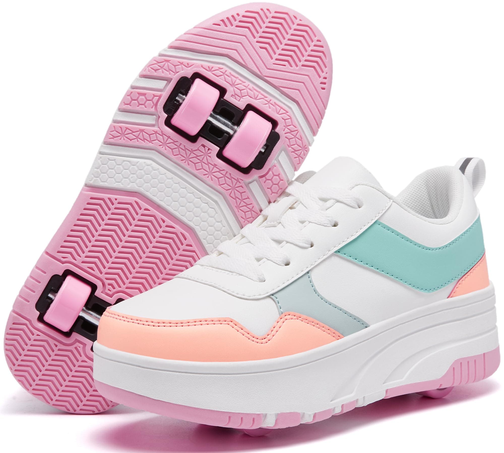 Roller Skate Shoes for Kids Girls Boys Detachable Wheeled Fashion Sneakers