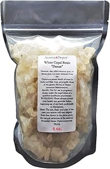Aroma Depot 4 oz White Copal Tree Sap Known as Dammar Gum Incense I Incienso de goma de savia de árbol de Copal Blanco
