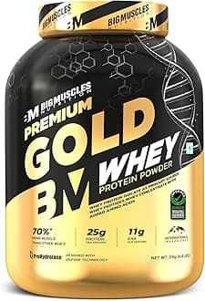 Bigmuscles Nutrition Premium Gold Whey 2Kg Whey Protein Isolate Blend |USA FDA REGD. BRAND | 25g Protein Per Serving [Rich chocolate]