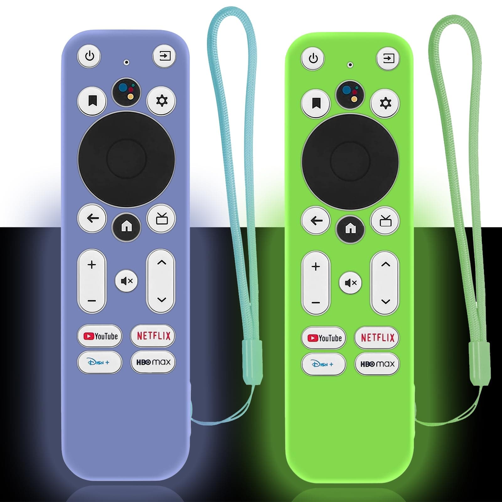 2 Pack Luminous Remote Cover Compatible with Onn Android TV 4K UHD Stick TV Box 100024646 100026240 Remote Controller, Lightweight Anti-Slip Skin-Friendly Silicone Skin Sleeve