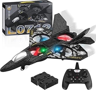 RC Plane, 2.4GHz Remote Controlled Aeroplane L0712 Quadcopter Floating Fighter Aircraft RC Aeroplane RTF for Beginners/Children/Adults, APlane Toy with Coloured Lights USB Charging