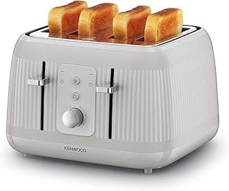 Kenwood Dawn Toaster, 4 Slot Toaster, Reheat, 5 Browning Settings, Defrost and Cancel Functions, Pull Crumb Tray, TFP09.​000CR, 1800W, Oatmeal Cream