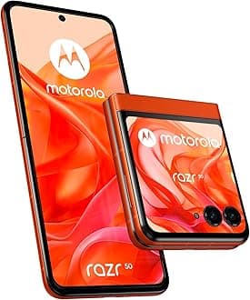 Motorola razr 50 (6.9" pOLED display, Corning Gorilla Glass, IPX8, 50MP AI camera, 90Hz, 30W TurboPower, Dolby Atmos, Android 14, 8/256 GB, 4200mAh, MediaTek Dimensity 7300X, SIM+eSIM), Spritz Orange