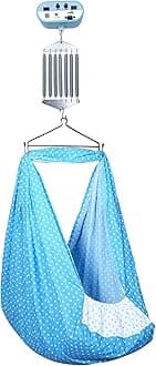 Cradle for New Born Baby, Automatic thottil, joli, uyyala and jhula with Automatic Spring and Removable Cradle and Mosquito net