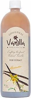 Goodness Vanilla 100% Natural Premium Vanilla Extract Liquid for Baking, Desserts, Whipped Cream & Frosting - 1 Kg (Pack of 1)