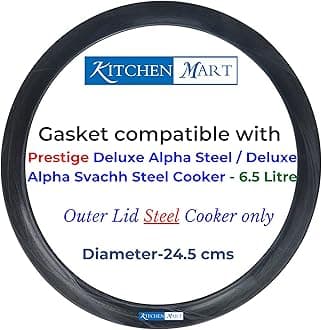 Kitchen Mart Gasket compatible with Prestige Deluxe Alpha/Deluxe Alpha Svachh Steel Pressure cooker (6.5 Litres)