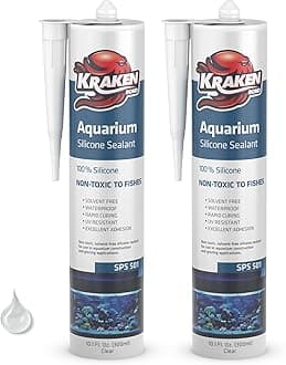 Aquarium Silicone Sealant Clear - (2x10.1 fl. oz.) 100% Waterproof Aquarium Safe Silicone, Non-Toxic Fish Tank Safe Sealant, Fast Curing and Strong Adhesion, 2 Pack