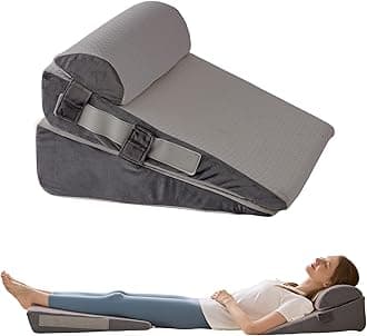 3Pcs Wedge Pillow Set for After Surgery,Acid Reflux Relief, Adjustable Bed Wedge Pillows for Sleeping,Anti Snore, Memory Foam Triangle Pillow for Back&Neck&Shoulder Pain Relief, Grey